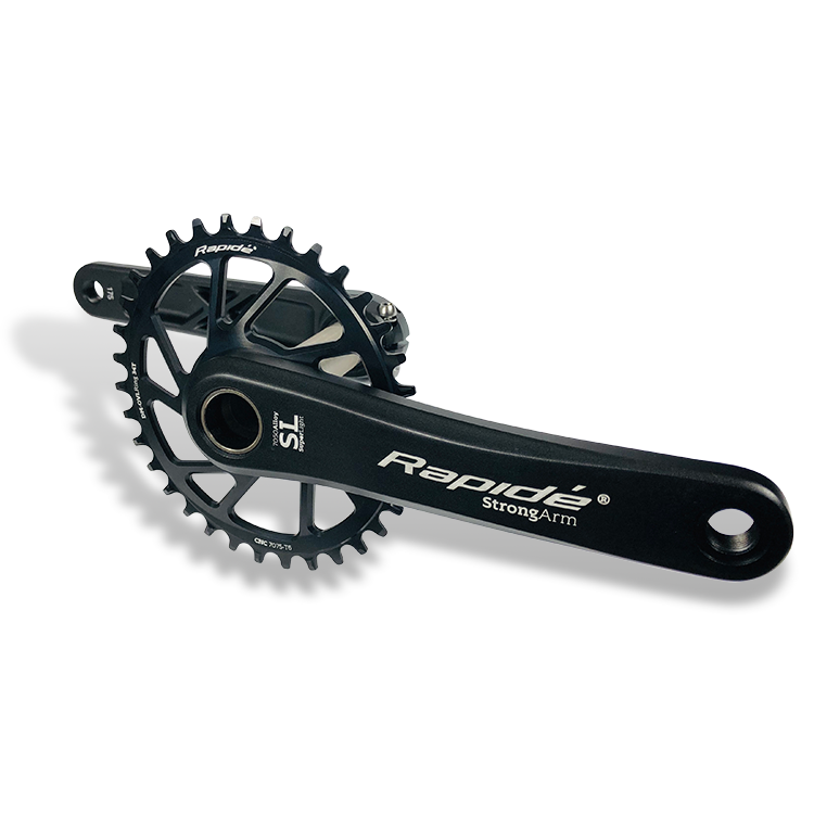 Rapide StrongArm SL Crankset 6mm Offset Oval Chainring Three Quarter View